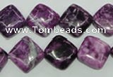 CTJ564 15.5 inches 13*13mm diamond dyed purple jasper beads