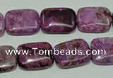 CTJ573 15.5 inches 13*18mm rectangle dyed purple jasper beads