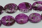 CTJ584 15.5 inches 15*20mm oval dyed purple jasper beads