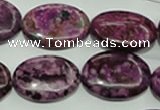 CTJ585 15.5 inches 18*25mm oval dyed purple jasper beads