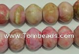 CTJ614 15.5 inches 12*16mm rondelle dyed fuchsia jasper beads