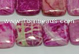 CTJ625 15.5 inches 18*18mm square dyed fuchsia jasper beads