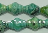 CTJ650 15.5 inches 16*22mm carved rice dyed blue jasper beads wholesale