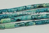 CTJ651 15.5 inches 5*12mm tube dyed blue jasper beads wholesale