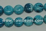 CTJ654 15.5 inches 12mm flat round dyed blue jasper beads wholesale