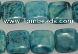 CTJ674 15.5 inches 16*16mm square dyed blue jasper beads wholesale