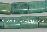 CTJ695 15.5 inches 15*20mm flat tube dyed blue jasper beads wholesale