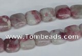 CTO208 15.5 inches 16*16mm square pink tourmaline gemstone beads