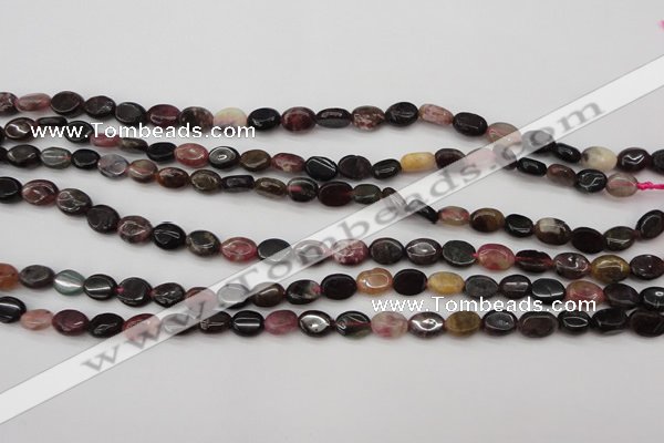 CTO385 15.5 inches 6*8mm oval natural tourmaline beads wholesale