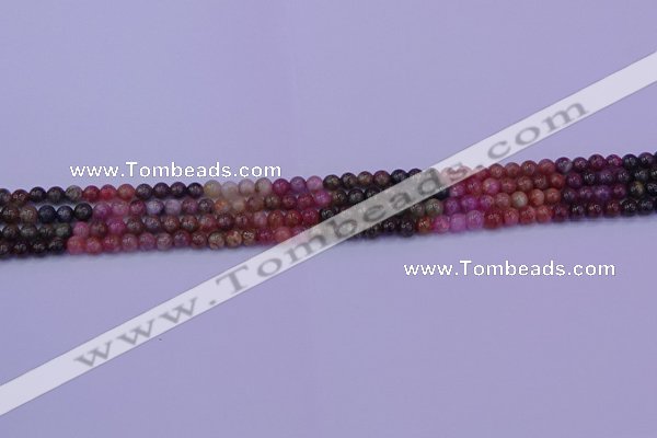 CTO620 15.5 inches 4mm round tourmaline gemstone beads wholesale