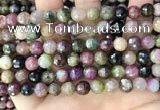CTO677 15.5 inches 8mm faceted round natural tourmaline beads