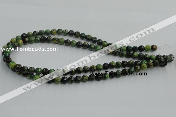 CTP03 15.5 inches 8mm round yellow green pine gemstone beads wholesale