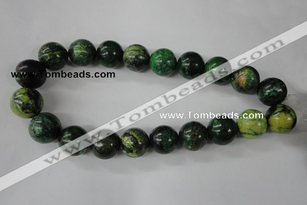 CTP208 15.5 inches 20mm round yellow pine turquoise beads wholesale