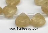 CTR615 Top drilled 10*10mm faceted briolette yellow watermelon beads