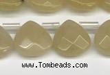 CTR634 Top drilled 13*13mm faceted briolette yellow aventurine beads
