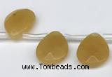 CTR694 Top drilled 12*16mm faceted briolette yellow aventurine beads