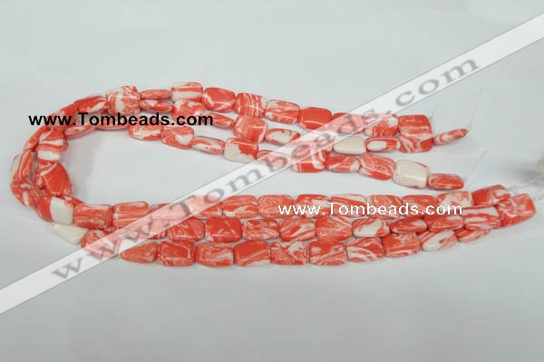 CTU1038 15.5 inches 10*14mm rectangle synthetic turquoise beads wholesale
