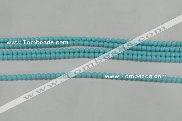 CTU1209 15.5 inches 3mm round synthetic turquoise beads