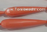 CTU1359 15.5 inches 10*50mm faceted teardrop synthetic turquoise beads