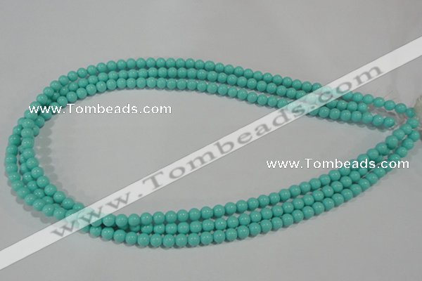 CTU1381 15.5 inches 5mm round synthetic turquoise beads