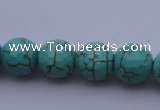 CTU15 15.5 inches 12mm faceted round blue turquoise beads Wholesale