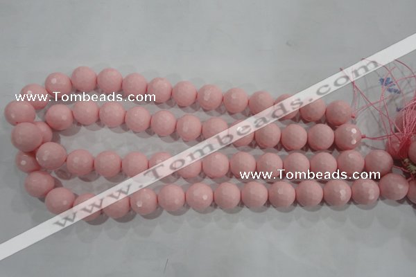 CTU1514 15.5 inches 10mm faceted round synthetic turquoise beads