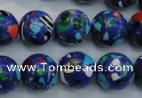 CTU2075 15.5 inches 14mm round synthetic turquoise beads