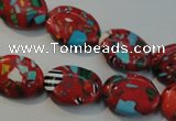 CTU2200 15.5 inches 12*16mm oval synthetic turquoise beads