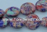 CTU249 16 inches 16mm flat round imitation turquoise beads wholesale
