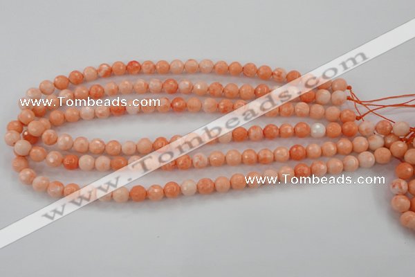 CTU2502 15.5 inches 8mm faceted round synthetic turquoise beads