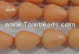 CTU2668 15.5 inches 13*18mm faceted teardrop synthetic turquoise beads