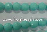 CTU2780 15.5 inches 4mm faceted round synthetic turquoise beads