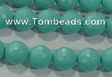 CTU2782 15.5 inches 8mm faceted round synthetic turquoise beads