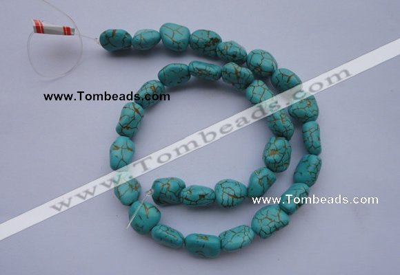 CTU30 15.5 inches 8*12mm freeform blue turquoise beads Wholesale
