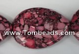 CTU687 15.5 inches 30*40mm flat teardrop synthetic turquoise beads