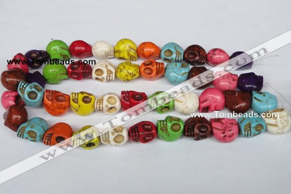 CTU712 15.5 inches 15*18*18mm skull dyed turquoise beads wholesale