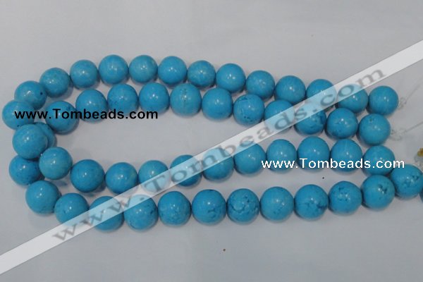 CTU855 15.5 inches 14mm round dyed turquoise beads wholesale