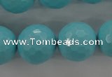 CTU918 15.5 inches 20mm faceted round synthetic turquoise beads