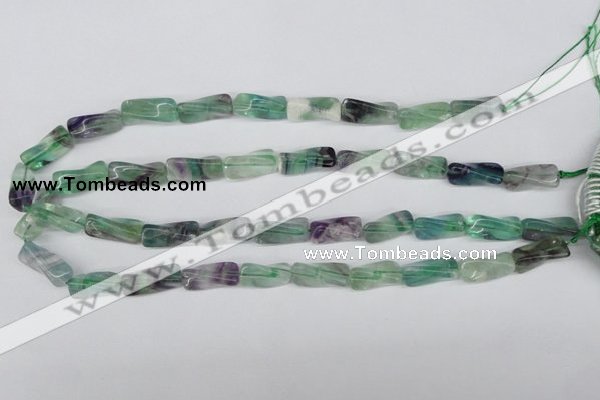 CTW126 15.5 inches 9*20mm twisted trihedron fluorite gemstone beads