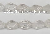 CTW153 15.5 inches 8*15mm twisted rice white crystal beads