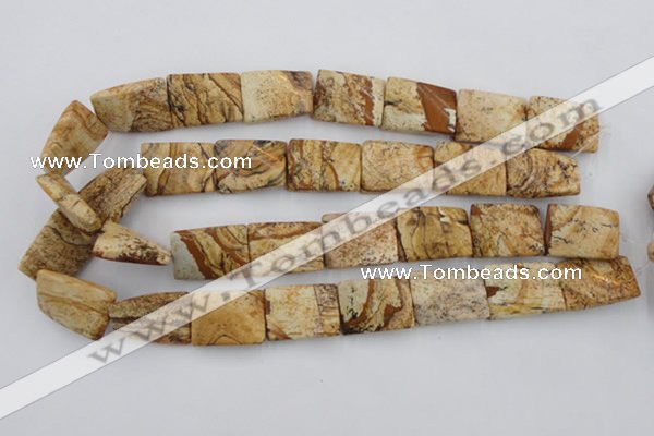 CTW396 15.5 inches 18*25mm twisted rectangle picture jasper beads