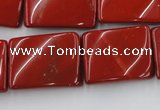 CTW399 15.5 inches 18*25mm twisted rectangle red jasper beads