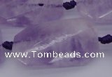 CTW452 20*38mm faceted & twisted rectangle lavender amethyst beads