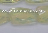 CTW502 15.5 inches 20*30mm faceted & twisted synthetic quartz beads
