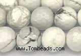 CWB266 15 inches 8mm faceted round howlite turquoise beads