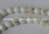 CWB300 15.5 inches 4mm faceted round howlite turquoise beads