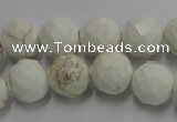 CWB304 15.5 inches 12mm faceted round howlite turquoise beads