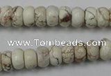 CWB322 15.5 inches 6*10mm rondelle howlite turquoise beads wholesale