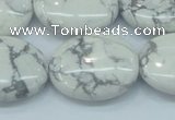 CWB53 15.5 inches 20*25mm oval natural white howlite gemstone beads