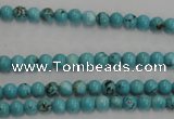 CWB553 15.5 inches 4mm round howlite turquoise beads wholesale
